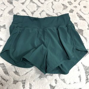 Zella Jewel-Toned Green Running Shorts, Size Small